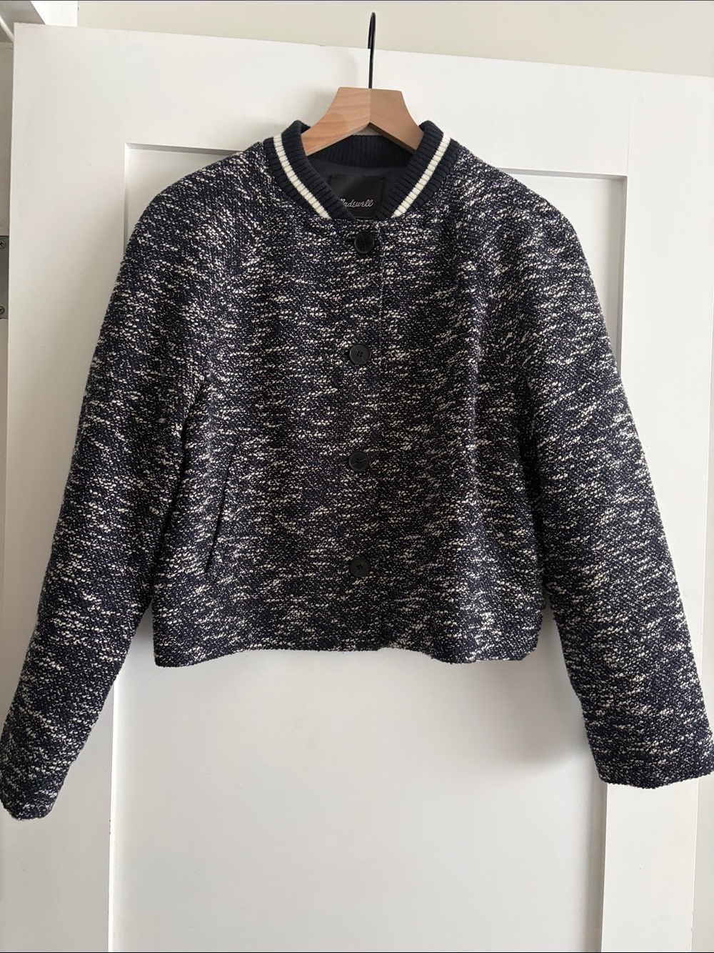 Madewell Raglan Bomber Jacket in Tweed